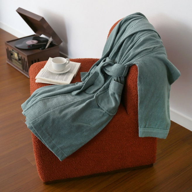 송월타월 40수 라이트 가운 호텔 목욕가운 M, 그린