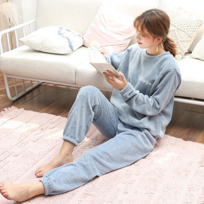 그레이스 #7101 털빠짐 없는 극세사 밍크 무지잠옷세트 여자잠옷세트 가디건잠옷