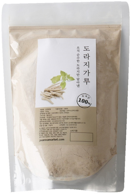 죠애나 3년근 도라지 가루 분말 100% 국내산, 1개, 500g