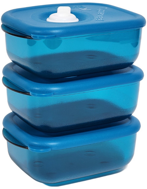 타파웨어 스마트 렌지 사각 260ml 청록 3P, 1세트