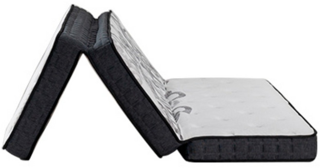 [엘라비아] FM5 삼단접이식 폴딩 매트리스, 화이트, 화이트, 15cm