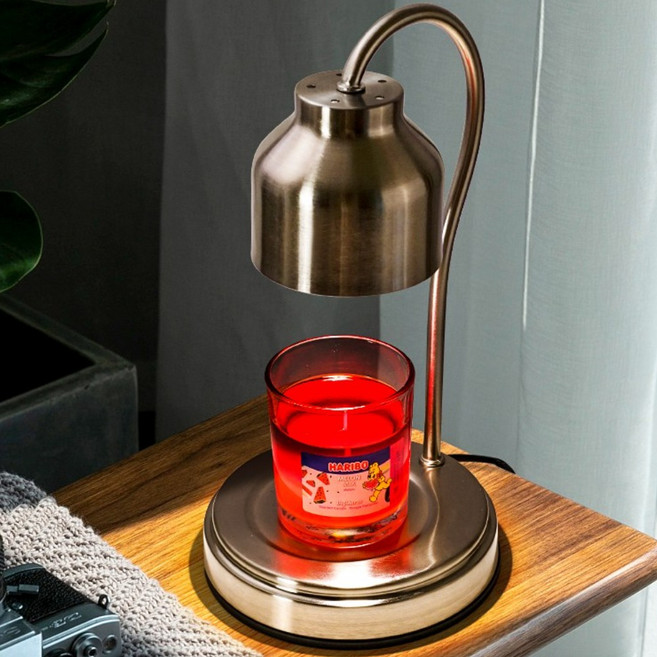 심플캔들워머단품 타이머기능/똑딱이스위치 할로겐전구2개포함, 아이언실버(똑딱이)