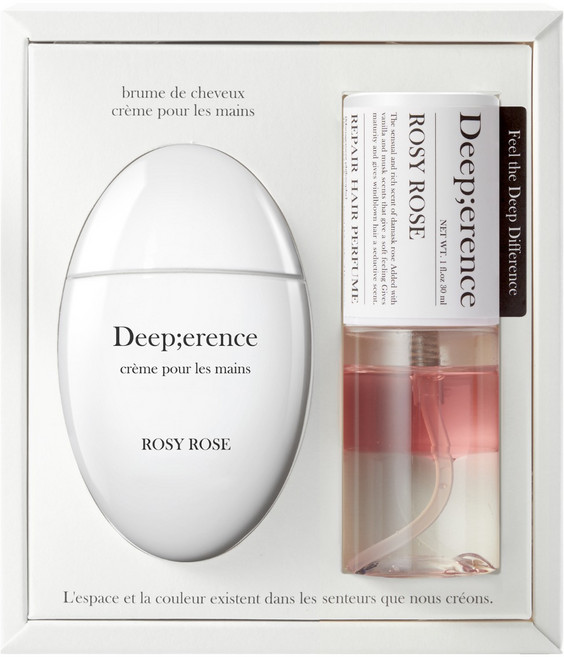 딥퍼랑스 향 좋은 퍼퓸 핸드크림 / 헤어미스트 듀오 세트, 80ml, 1개, 로지 로즈