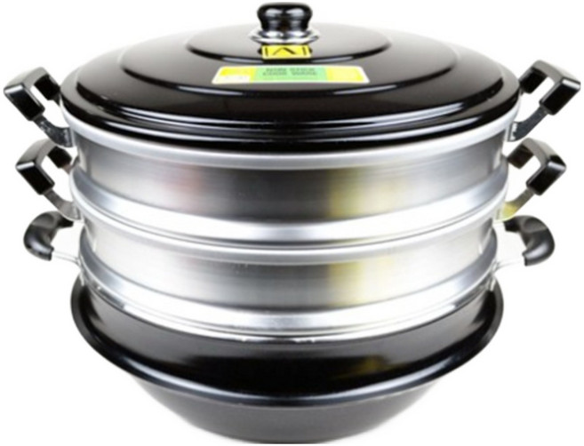 [셰프앤쿡] 국산 삼우 킹스타 다용도 3단찜솥 가마솥 찜기 가정용 가마솥, 킹스타 3단 가마솥 36cm, 1개