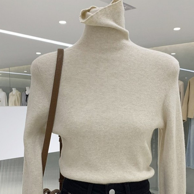 SONOVA 기본핏 무봉제 터틀넥 니트 소프트 터치 무자극 베이직 폴라티 긴팔 이너