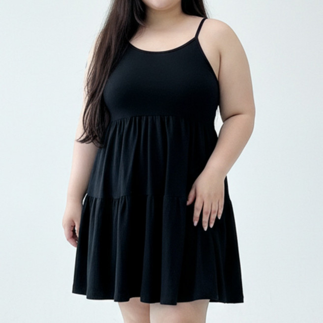 66-100 뱃살커버 빅사이즈 나시 원피스 캉캉 무지 기본원피스 미니원피스 롱원피스 3XL / 베키원피스