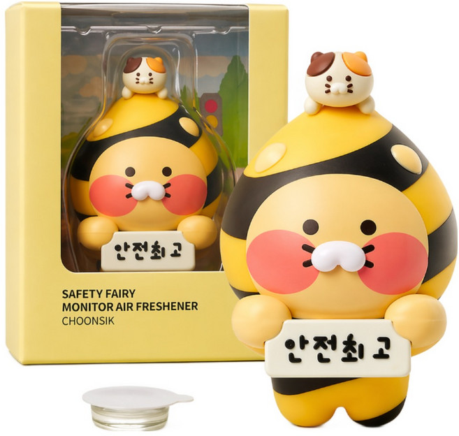카카오프렌즈 안전요정 차량용 모니터 방향제 네비게이션 디퓨져, 1개, 파우더리그린플로랄(춘식)