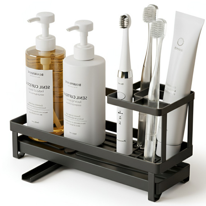 러슈브 자동 물빠짐 욕실 칫솔거치대, 블랙, 1개