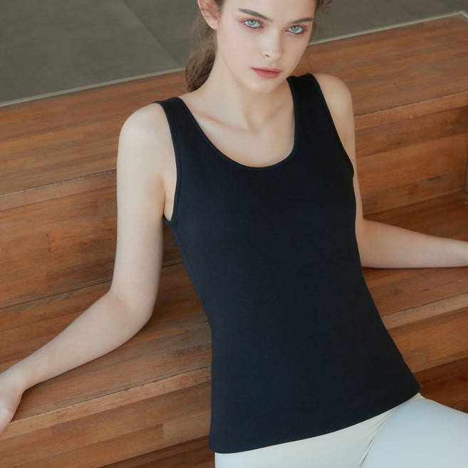 오렐리안 히트모 융기모 기모나시 런닝 동내의 1종 (블랙)