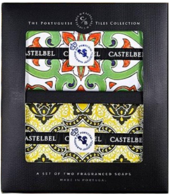 카스텔벨 타일 비누 선물 세트 3종 포르투갈 바디바 목욕 천연 세수, 200g, 2개입, 바닐라 & 실란트로 세트