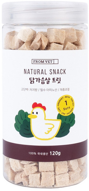 프롬벳 동결건조 국산 닭가슴살 트릿 120g 강아지 고양이, 1개