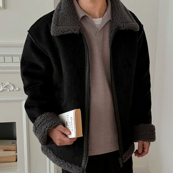 키작은남자 포더 양털 무스탕 키작남