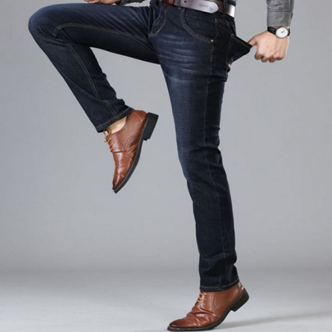 AOKADA 1+1 남성 청바지 작업복 바지 루즈핏 스판 일자 데님 팬츠