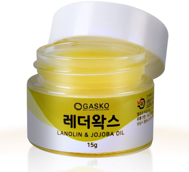 가스코 가죽 레더 왁스 명품 가방 가죽옷 구두 핸드백 특수 코팅 복원 유연성 발수 유지 관리 보수제 15g