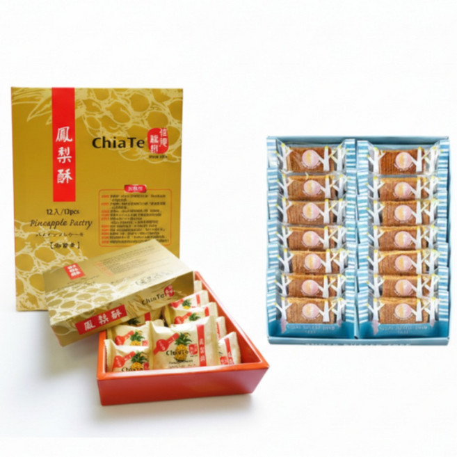 대만 치아더 펑리수 일본 슈가버터 샌드트리 2종세트, 2박스, 350g