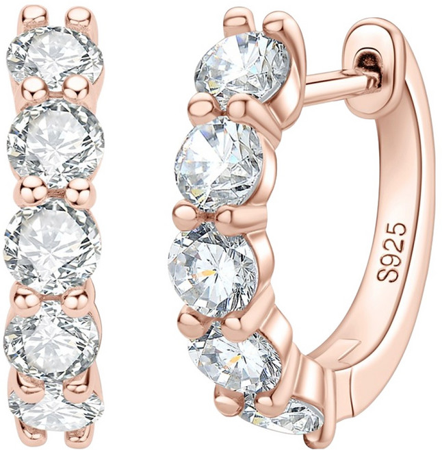 모이사나이트 925순은 14K도금 여성 귀걸이 심플 링 디자인 귀고리 주얼리 선물용 GRA인증