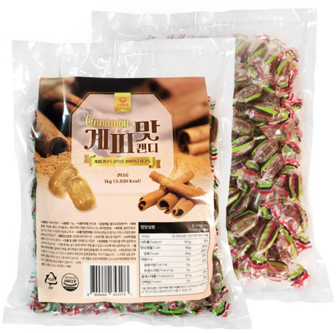 스위트영 계피맛 캔디, 1kg, 2개