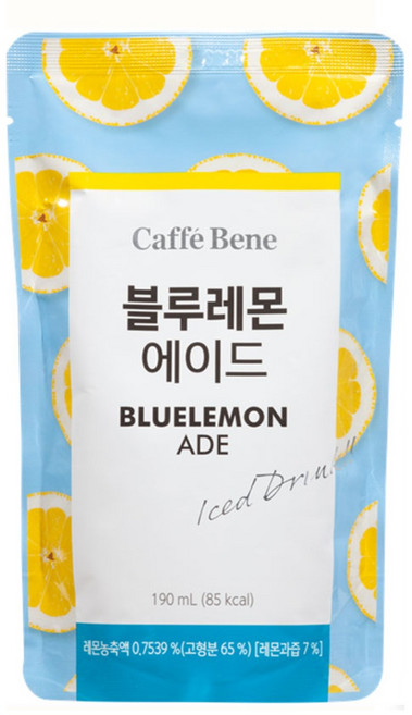 카페베네 블루레몬에이드 190mlx30개 + 투명아이스 텀블러500ml 1개 증정, 30개, 190ml