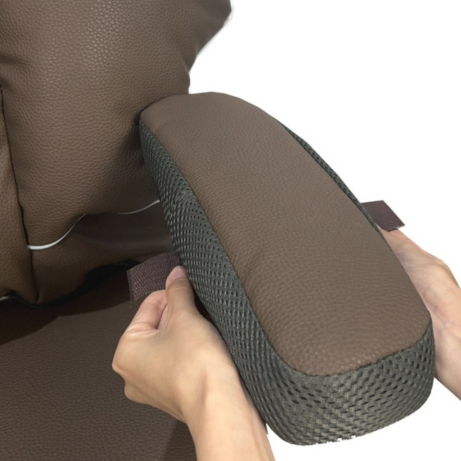 의자팔걸이쿠션커버 패드 팔쿠션 PC방의자 게이밍체어전용, 브라운1쌍
