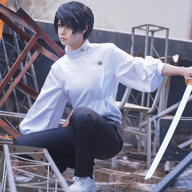 주술회전 옷코츠 유타 코스튬 코스프레 의상 가발 세트