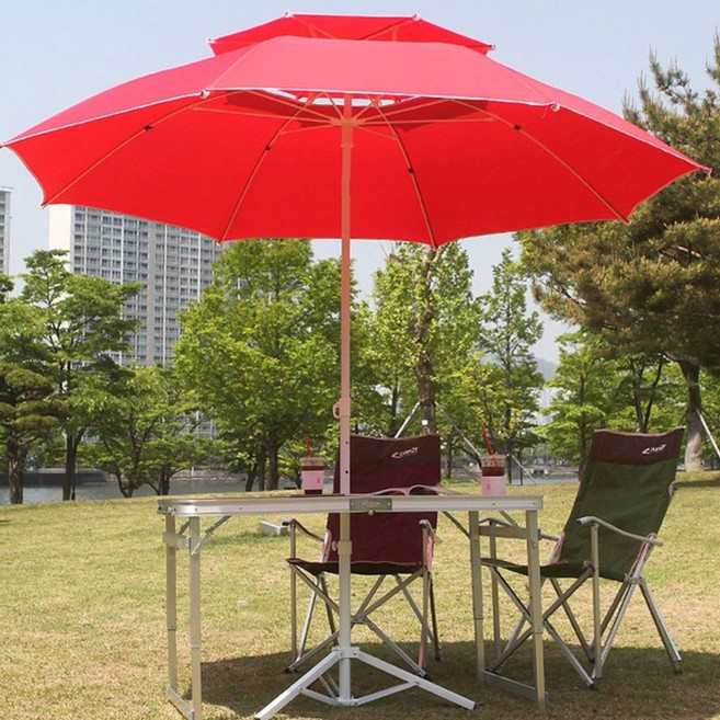 [본사총판] 빅몬스터 특대형 파라솔세트 260cm 일반/꺽임형, 레드, 파라솔(일반형)