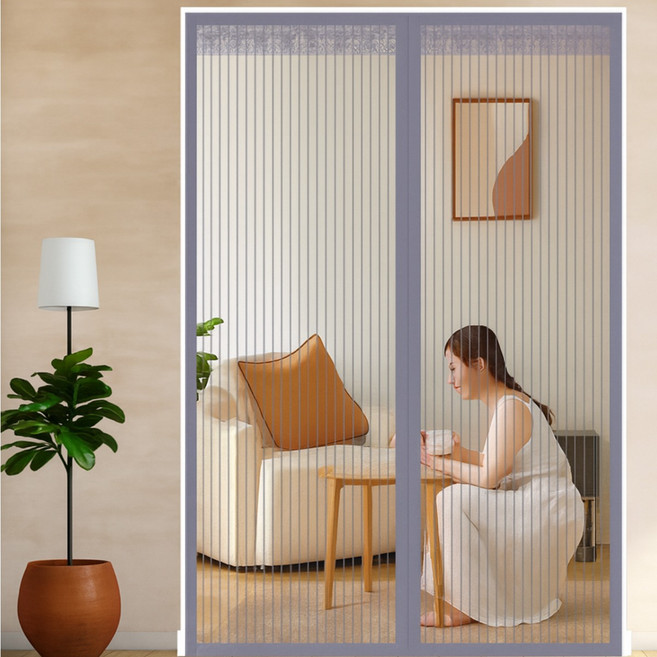 밍구랩 찢어지지 않는 자석 현관 방충망 그레이, 1개