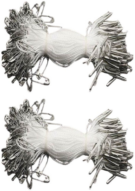 바이유즈 의류 옷핀라벨 택끈, 화이트실버, 200개