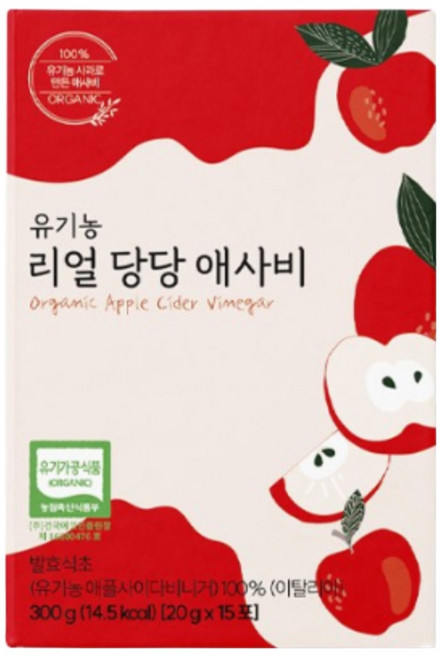 이탈리아 유기농 발효식초 리얼 당당 애사비 스틱, 120개, 20g