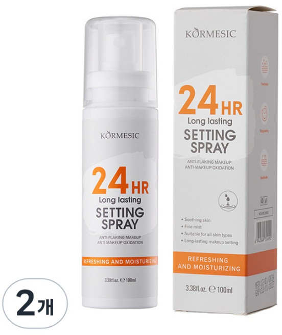 24시간 지속 롱래스팅 메이크업 세팅 픽서 스프레이 메이크업 픽서, 2개, 100ml