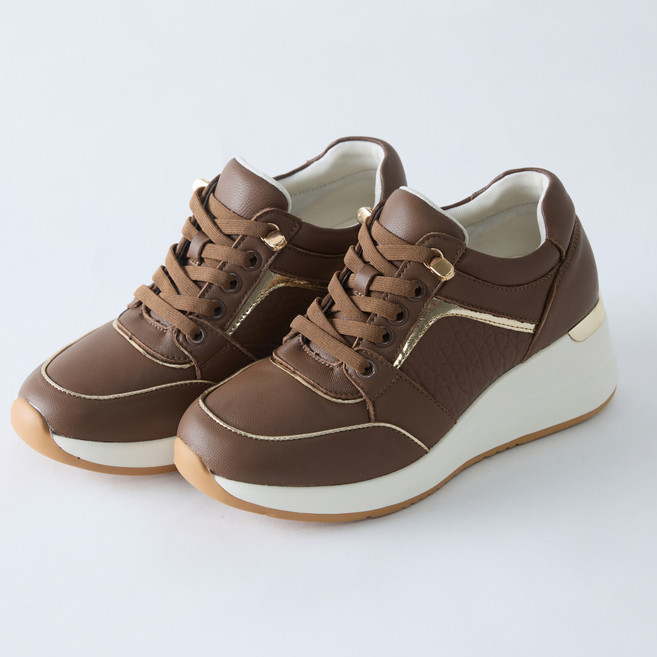 마나슬루 여성용 6.5CM 키높이 천연 양가죽 EVA 밑창 운동화