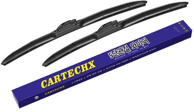 CarTechX 자동차 와이퍼 U자형 저소음 4계절용 발수 코팅 강력 밀착 빗물 제거 CT-T161, 전차종 호환