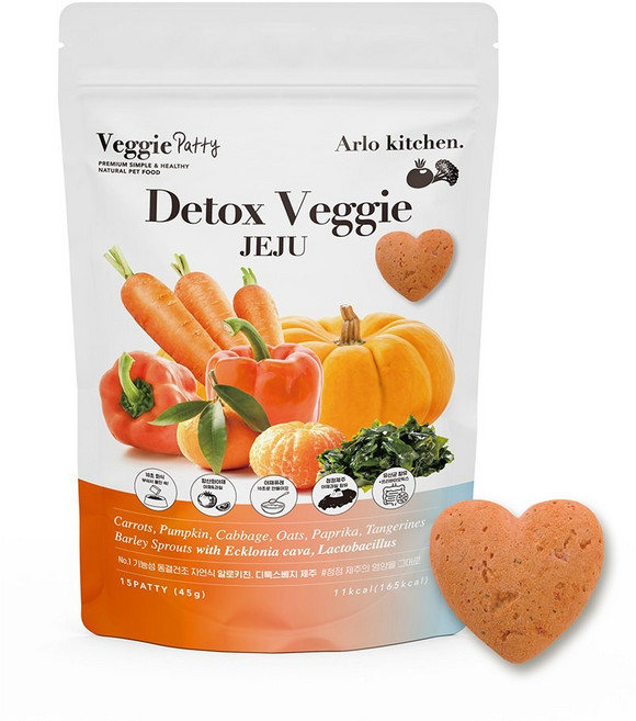 알로키친 베지패티 디톡스 제주 강아지 항산화 면역 화식 사료, 15개, 3g, 혼합맛