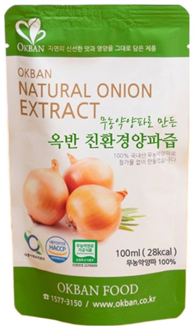옥반식품 무농약 양파로 만든 친환경양파즙, 100ml, 120개