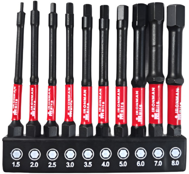 09몬 임팩용 육각비트 75mm 10종 세트, 1세트