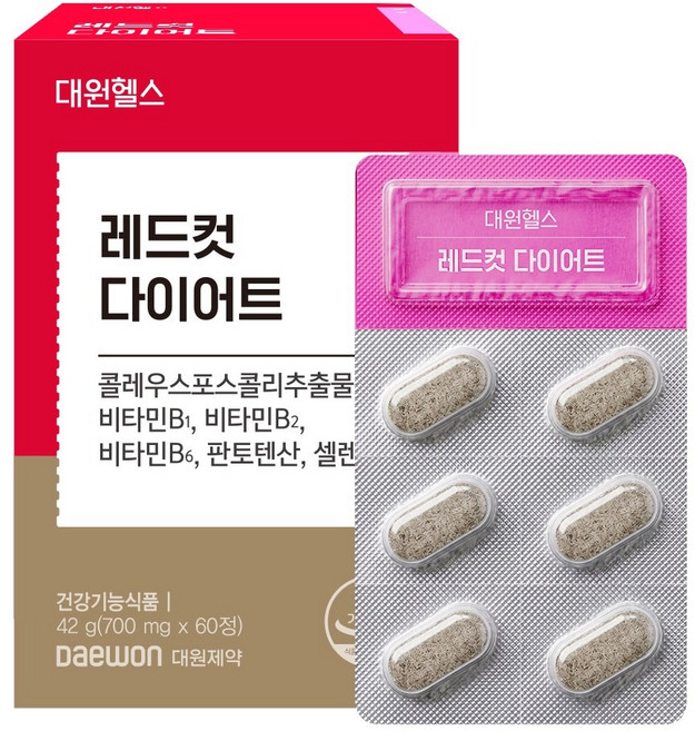 [본사직영] 대원제약 레드컷 다이어트 콜레우스포스콜리 식약처인증, 60정, 1개
