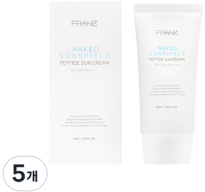 프란츠 네이키드 선쉴드 펩타이드 선크림, 5개, 50ml
