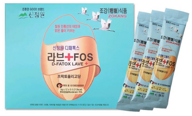 조강식품 라브101 플러스 FOS (60포) 라이스브랜 디패톡스 신정원 프락토올리고당함유 철원평야생산, 60회분, 5g, 1개