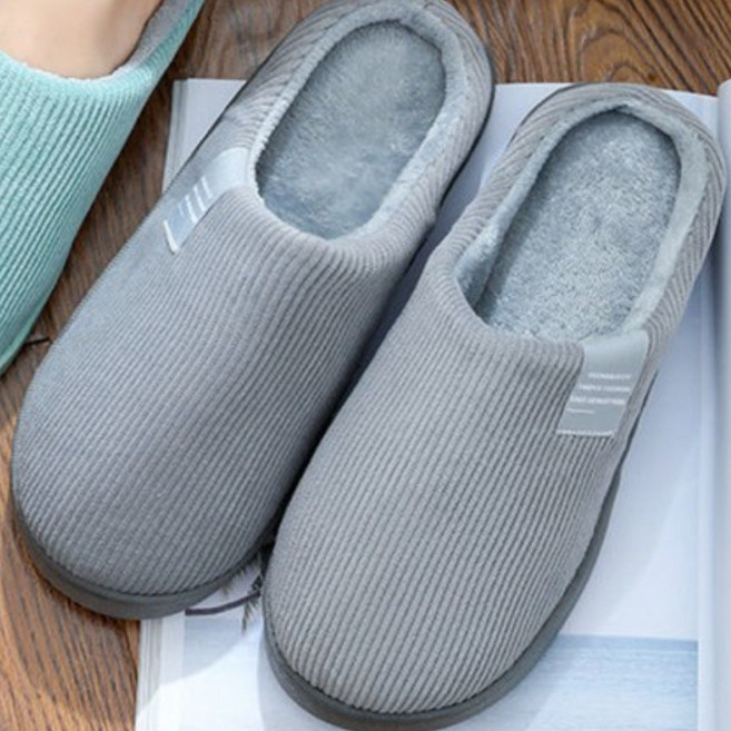 윌비컴퍼니 따뜻한 코듀로이 양털 층간소음방지 겨울 거실화 사무실 실내화