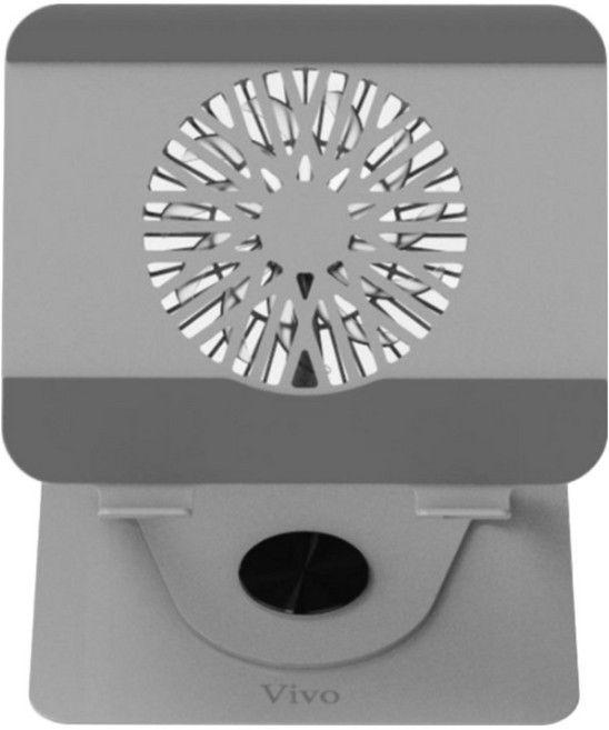 비보 360도 회전 탈부착 쿨러 노트북 거치대, 실버, 1개