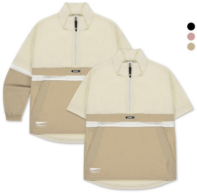 스프리스 여성 소매탈부착 3단 배색 아노락 점퍼