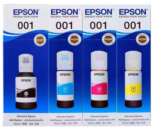 엡손 정품 T03Y 잉크 4색 세트 L6270 프린터 전용 충전 무한 검정+파랑+빨강+노랑 잉크 세트, 1개
