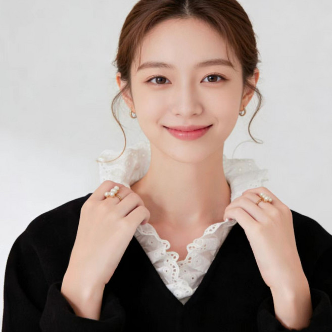 프릴 레이스 하이넥 페이스카라 넥케이프