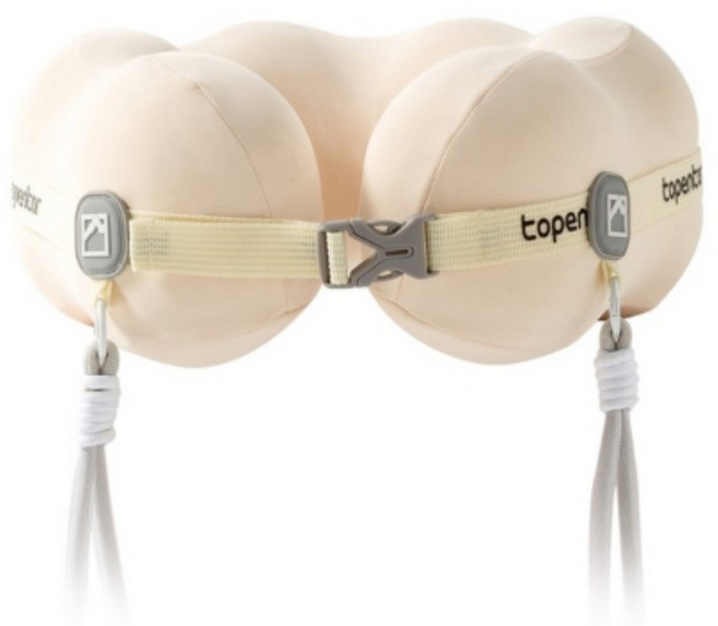 인체공학적인 U자형 목베개 출장/여행/비행기 목베개 편리한 수납/ 가방걸이 밴딩 조절이 가능한 스타일리쉬한 목베개, 1개, 베이지