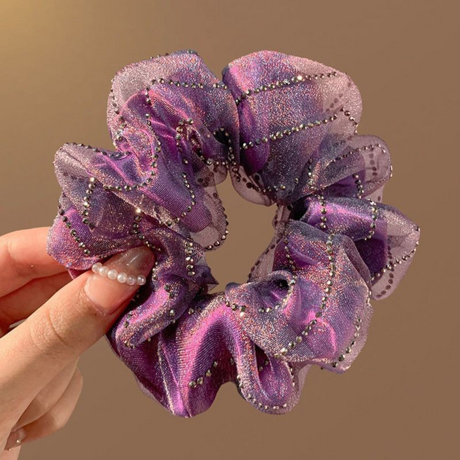 YIEUN 펄큐빅헤어링 묶음머리 포니테일 곱창밴드 고탄력 스크런치 명품헤어끈