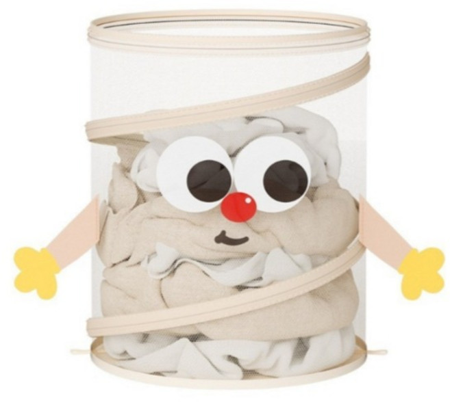 접이식 빨래바구니 틈새 세탁바구니, 아이보리