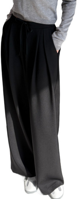 여성 와이드 슬랙스 뒷밴딩 스트링 팬츠 데일리 봄~가을