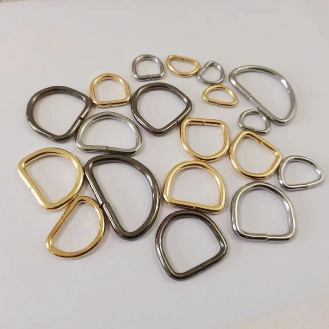 가방부자재 디링 금속 D링 내경 25mm 내부높이 19mm 10ps, 10개, 라이트골드