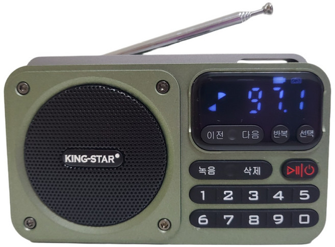 킹스타 효도라디오 신제품 K-404 명품가왕 1000곡 포함 블루투스 기능탑재 킹스타 전용충전기 포함, 그린+1000곡