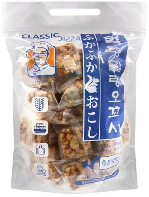 쌀쿠키 말랑말랑 오꼬시 쌀스낵 흑설탕맛, 10개, 400g