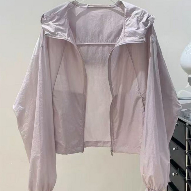 여성 여름 초경량 얇은 등산 런닝용 바람막이 자켓 루즈핏 여름 자외선차단 아웃도어 집업점퍼 트렌치코트 빅사이즈 바람막이